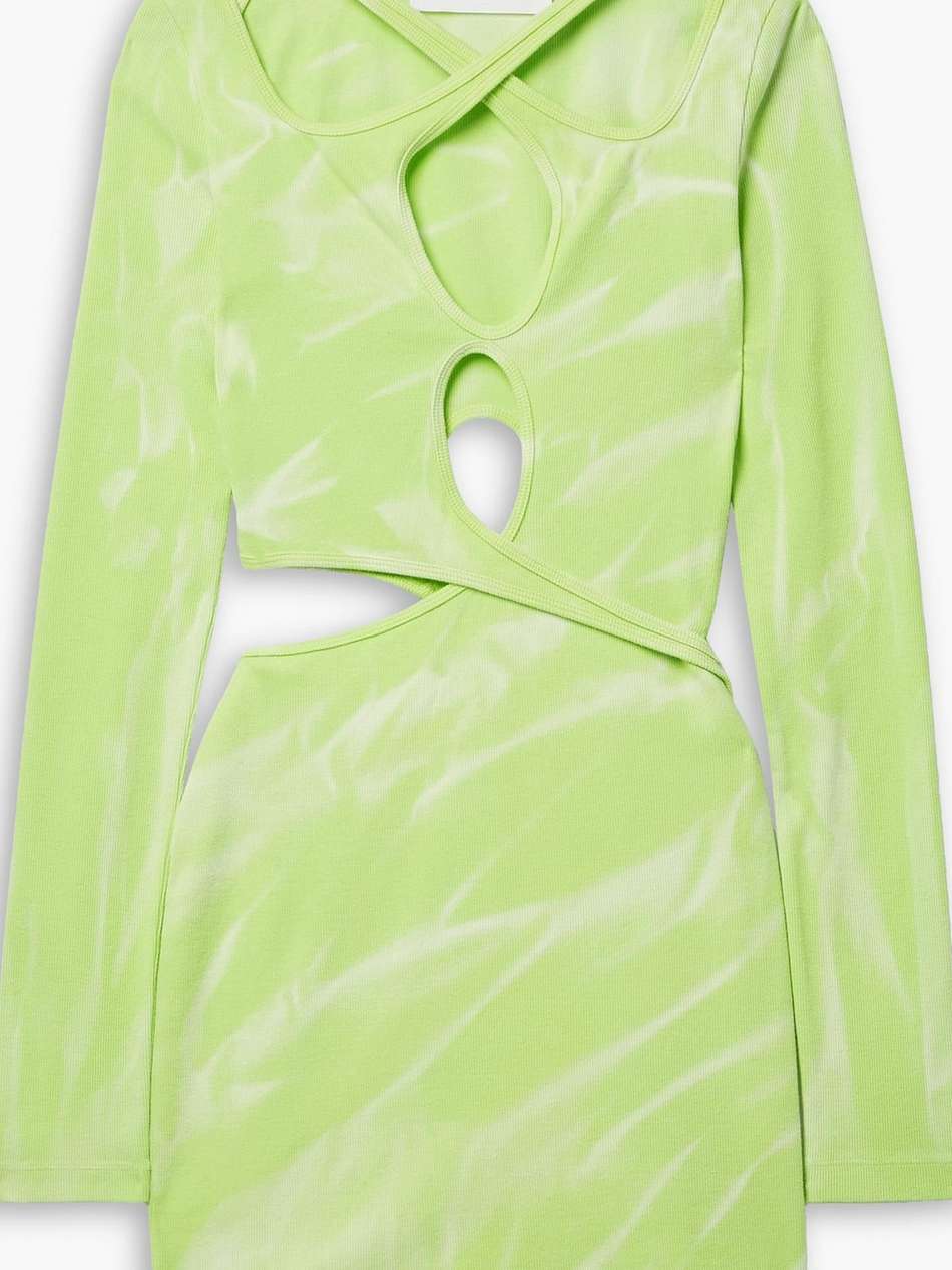 interlink cutout tie-dyed stretch-cotton mini dress
