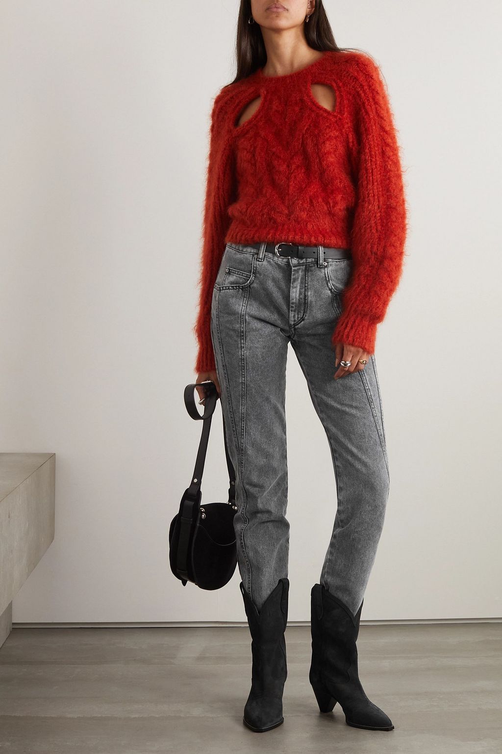 ISABEL MARANT بنطال جينز Vikira بقصّة تضيق تدريجياً وخصر متوسّط الارتفاع