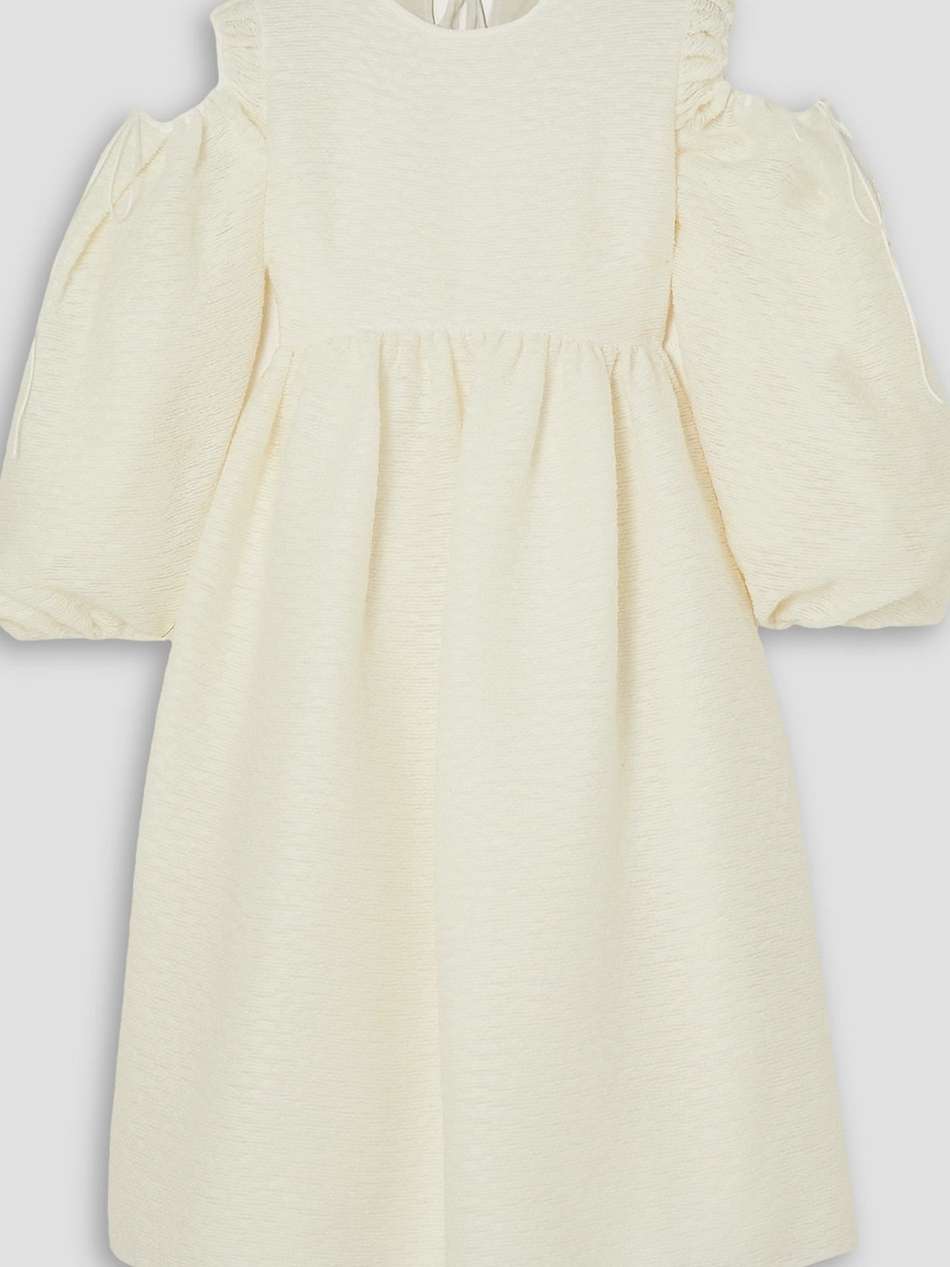 janessa cold-shoulder matelassé dress