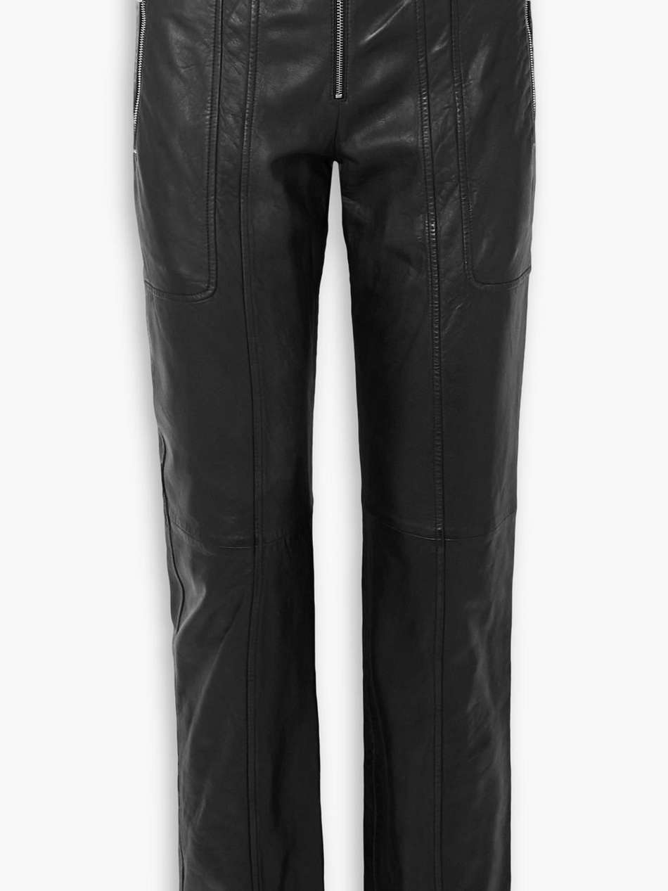 anazia paneled leather slim-leg pants