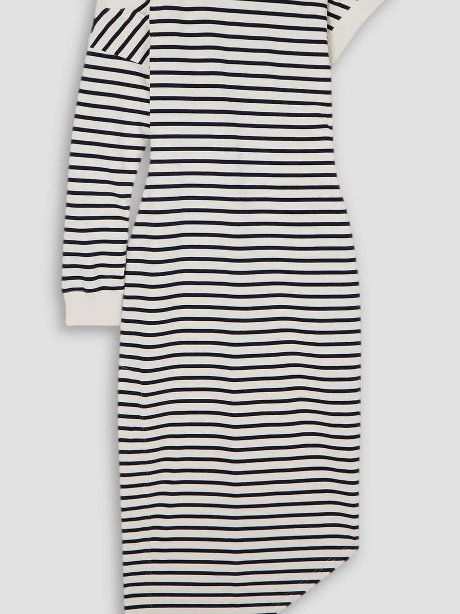 asymmetric striped cotton-jersey dress