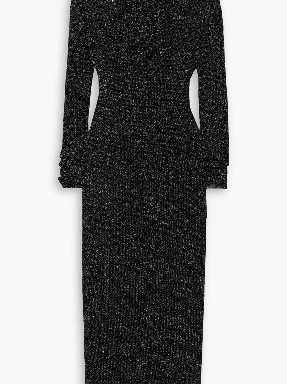 ilies lurex turtleneck maxi dress