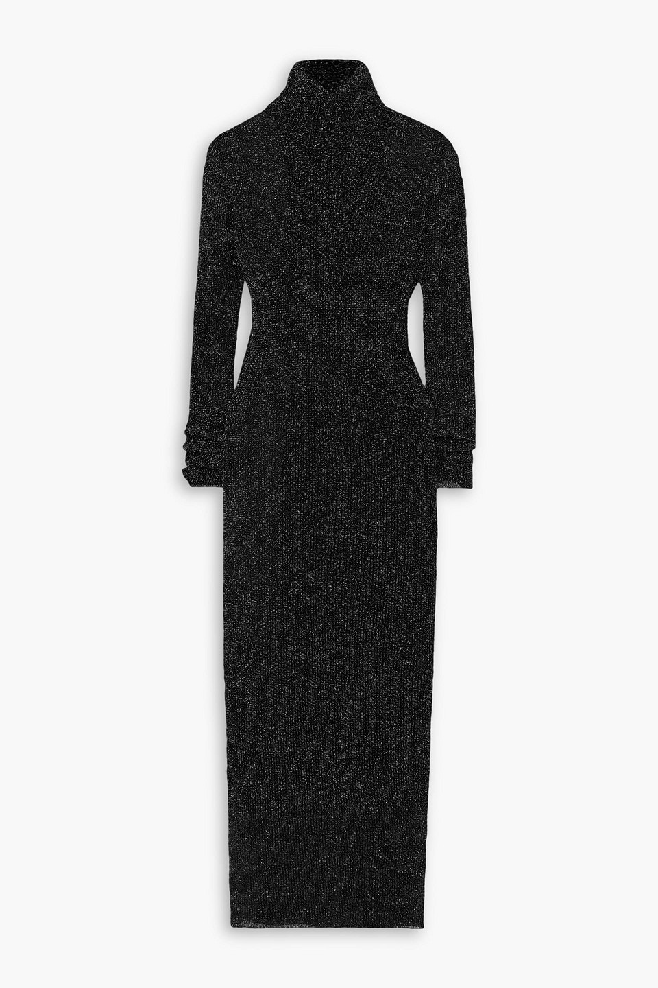 Isabel Marant Ilies Lurex Turtleneck Maxi Dress In Schwarz