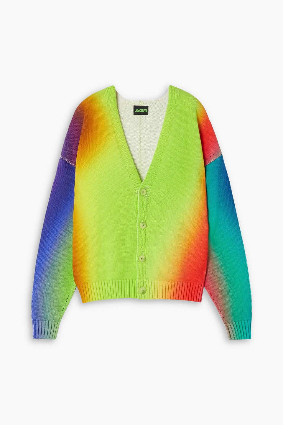 Shop Agr Colour Theory Ombré Cotton Cardigan In Multicolor