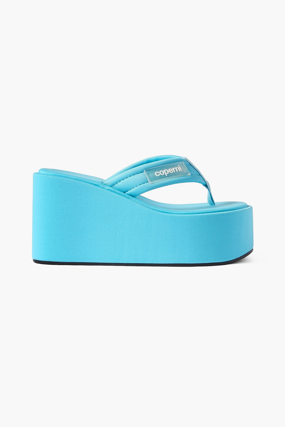 Coperni Ssense Exclusive Blue Branded Wedge Sandals In Turquoise
