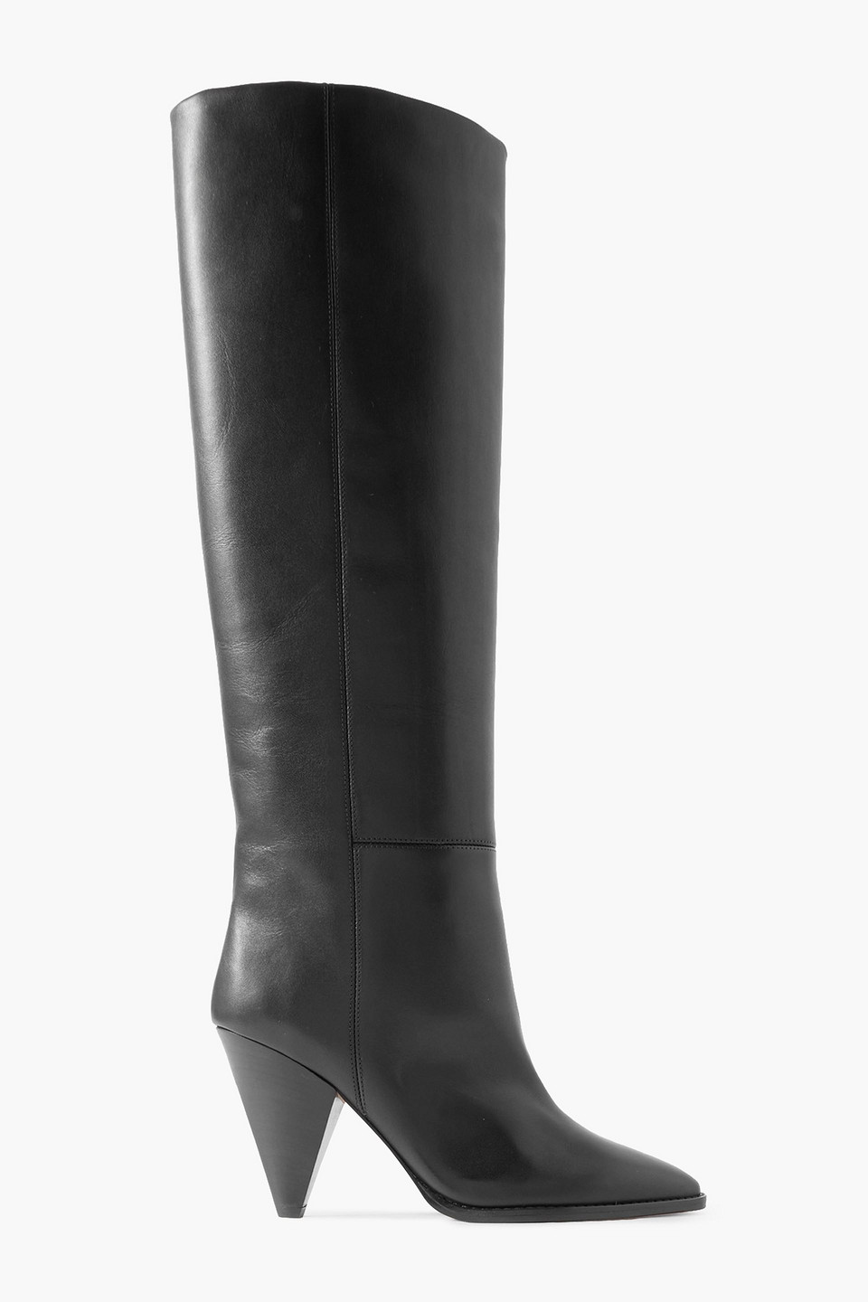 Shop Isabel Marant Ririo Leather Knee Boots In Black