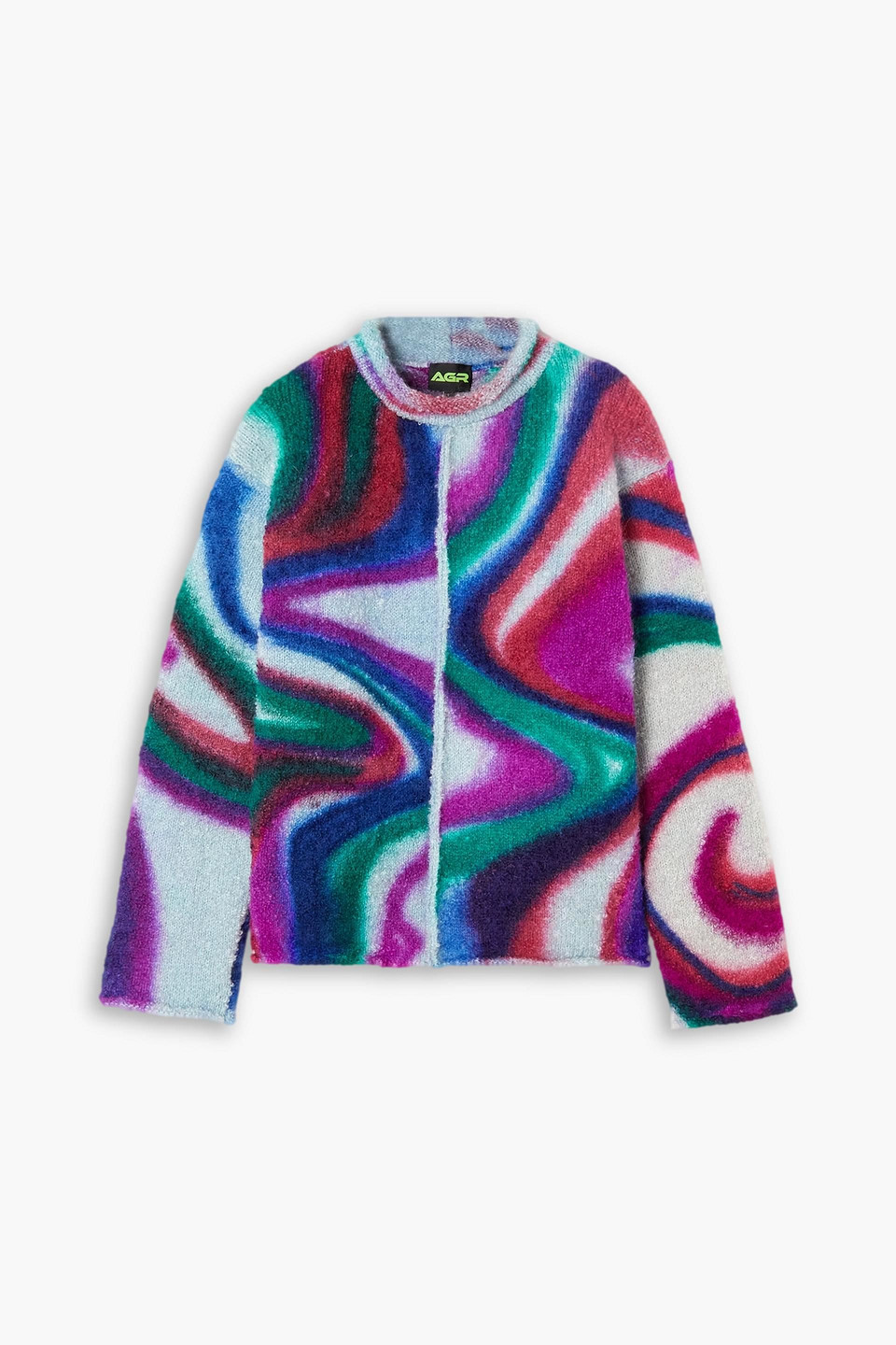 Agr Printed Mohair-blend Bouclé Sweater In Multicolor