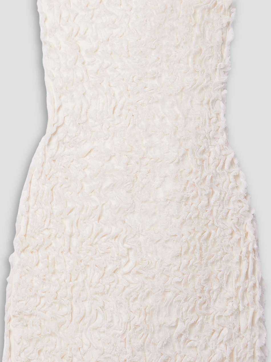sonja strapless ruffled linen and stretch-jersey mini dress