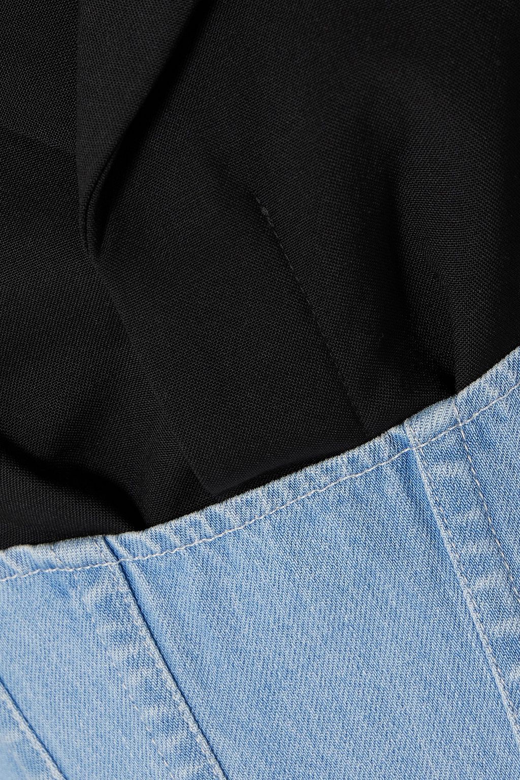 DION LEE Float cropped paneled denim and wool blazer