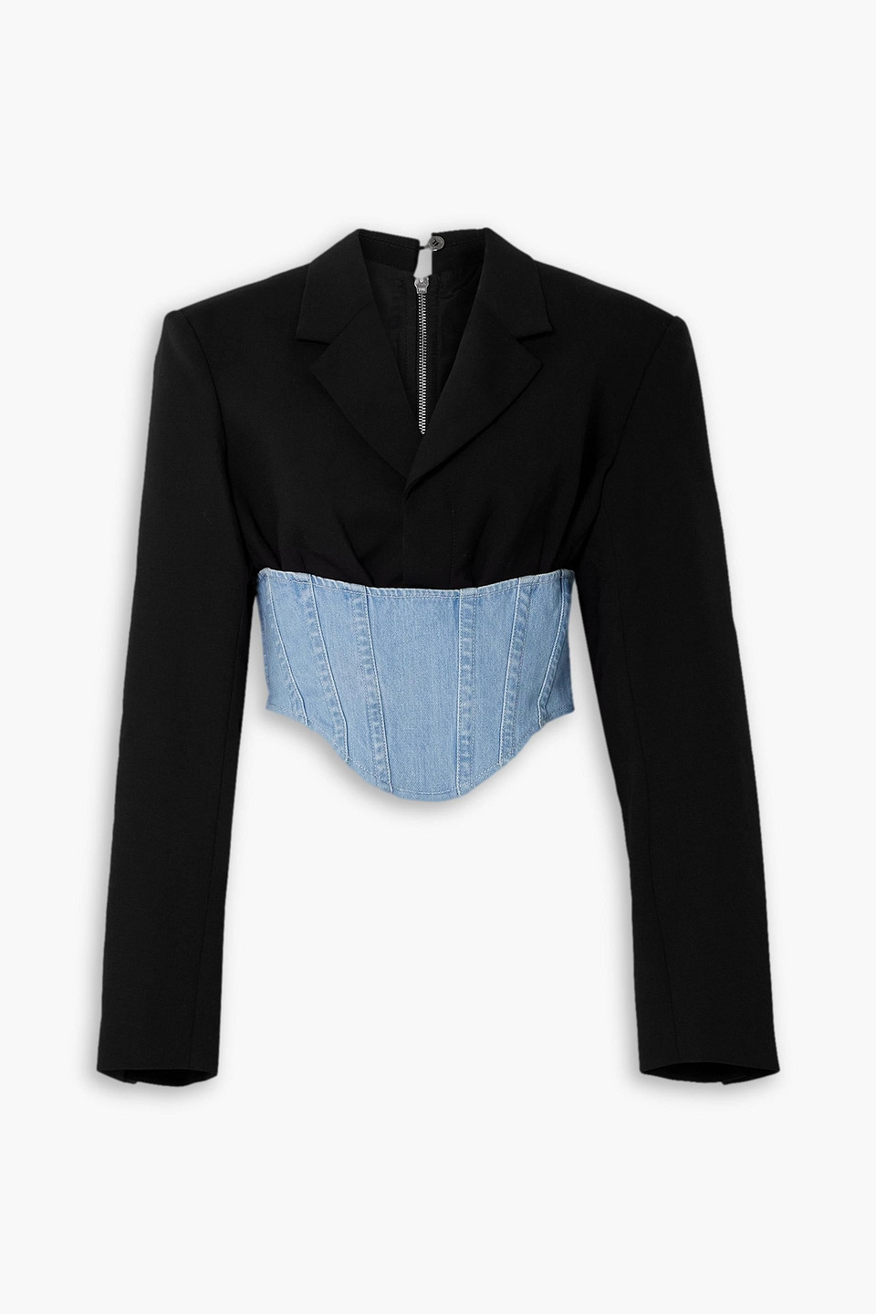 Dion Lee Blazer Aus Wolle Und Denim In Black
