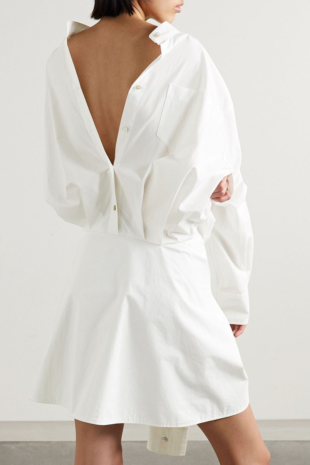 INTERIOR Caleb cotton-poplin mini shirt dress