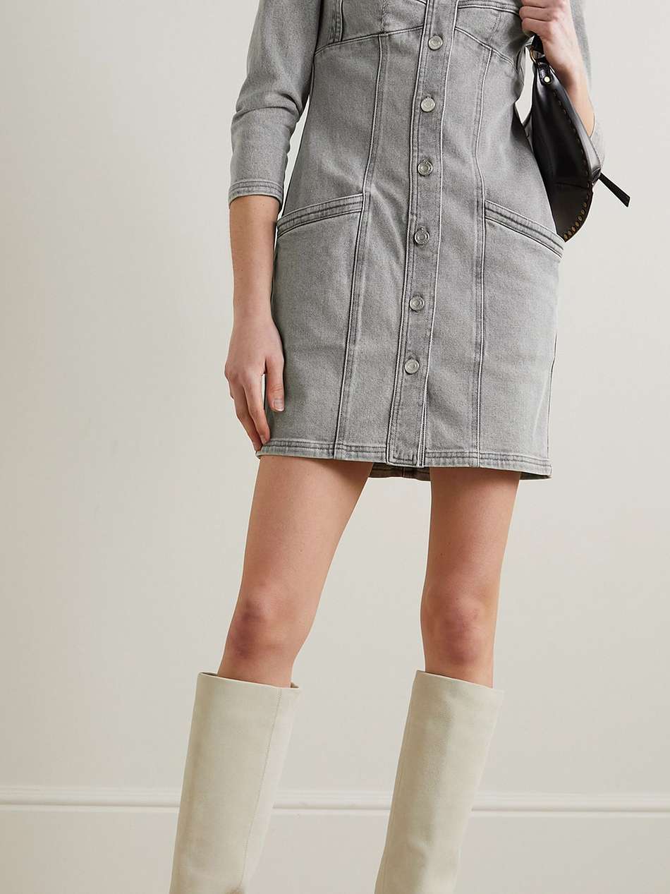 vona denim mini dress