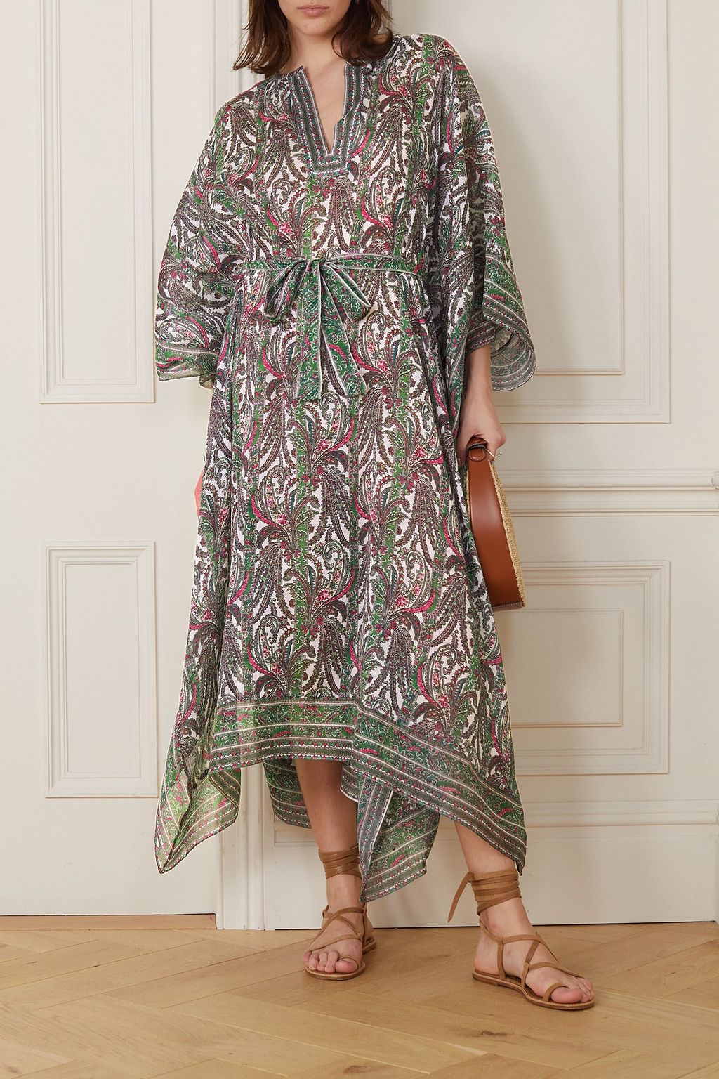 ISABEL MARANT Bagadhi paisley-print cotton and silk-blend crepon kaftan