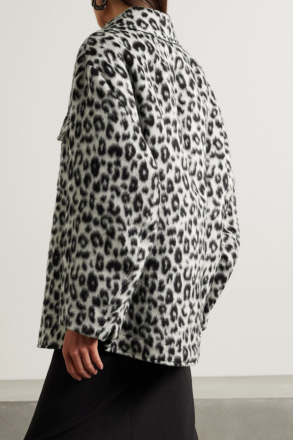 Isabel Marant Odelino Leopard-print Wool Jacket In Schwarz