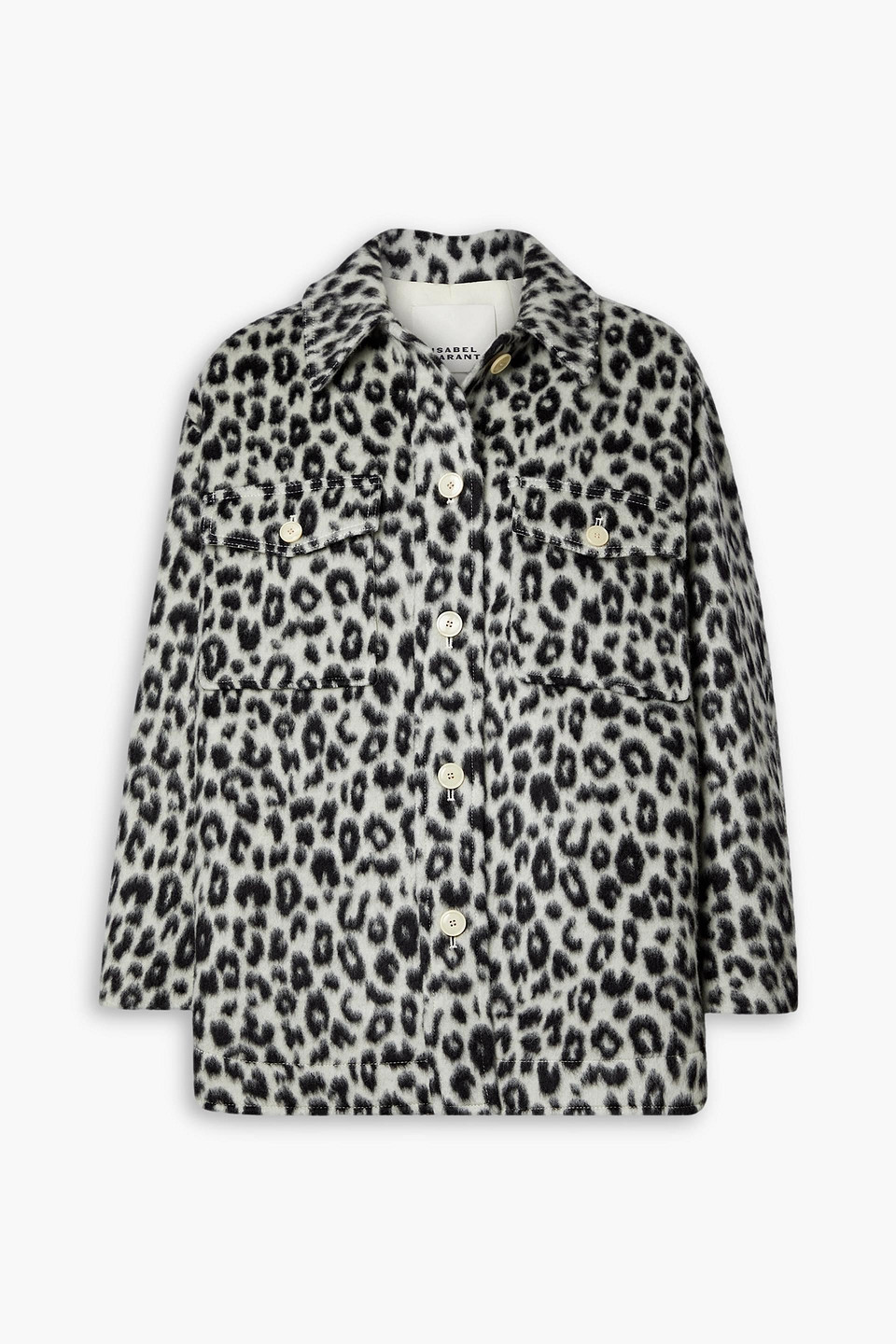 Isabel Marant Odelino Leopard-print Wool Jacket In Schwarz