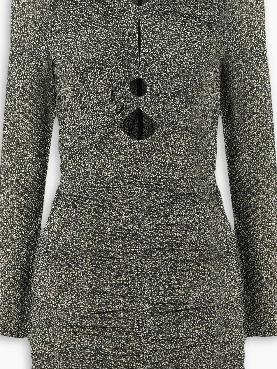 jana cutout ruched printed stretch-jersey mini dress