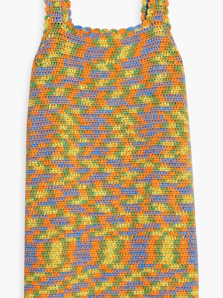 space-dyed crocheted cotton mini dress