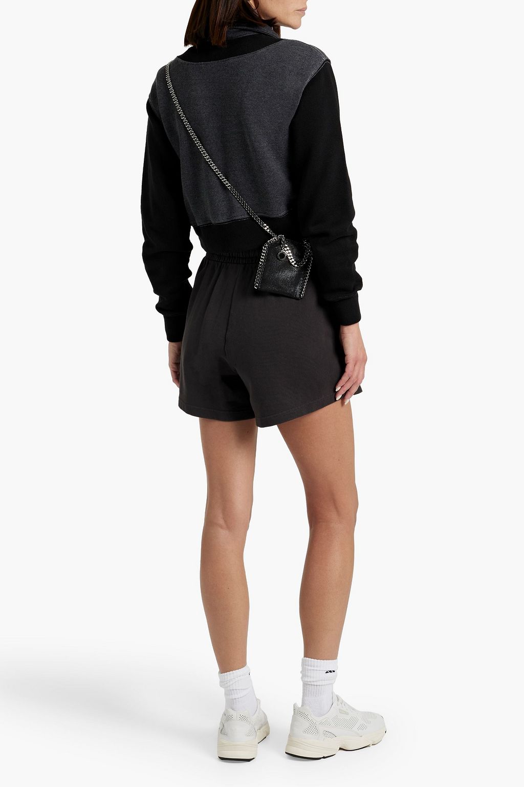 RE/DONE 90s cropped printed cotton-blend fleece half-zip sweatshirt