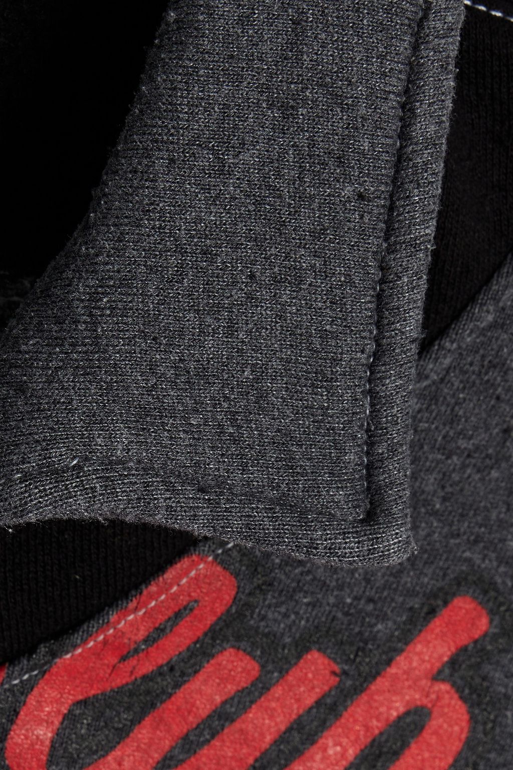 RE/DONE 90s cropped printed cotton-blend fleece half-zip sweatshirt