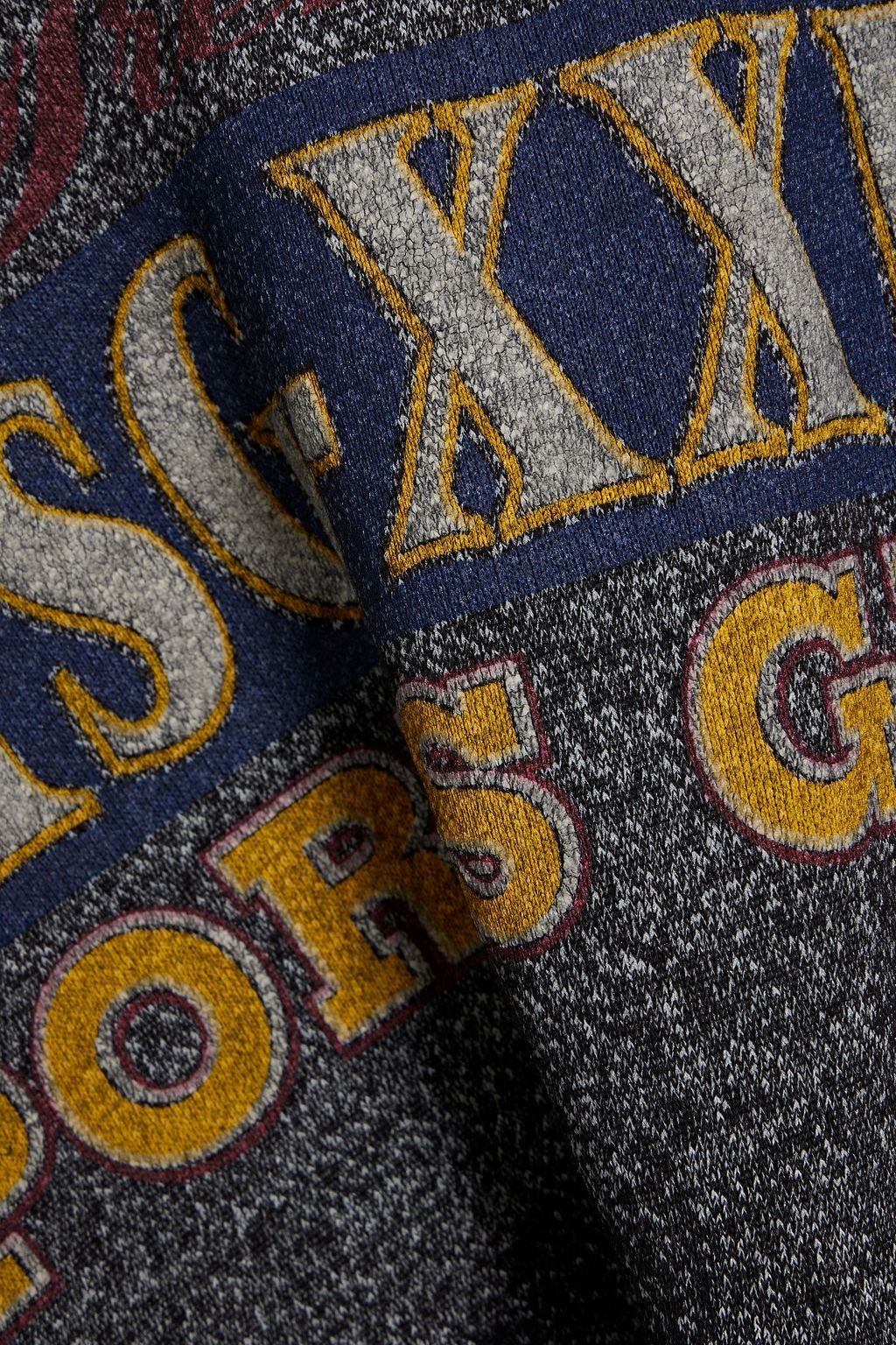 RE/DONE 90s cropped printed cotton-blend fleece half-zip sweatshirt