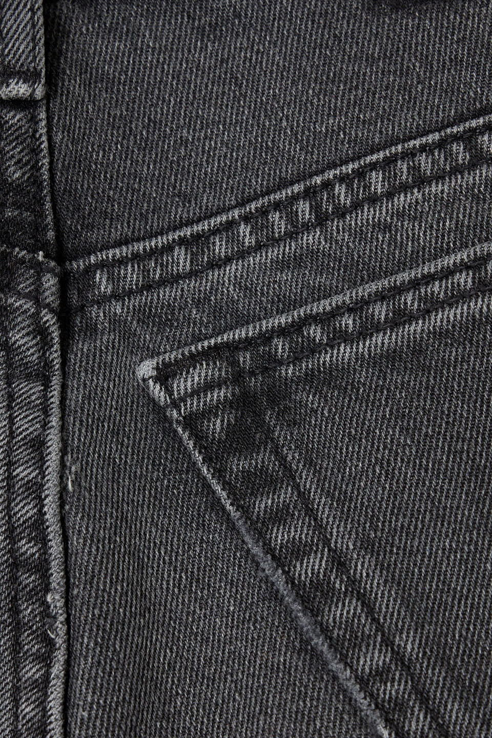 Re/done 70s Stove Cropped Distressed High-rise Straight-leg Jeans In Dark Gray
