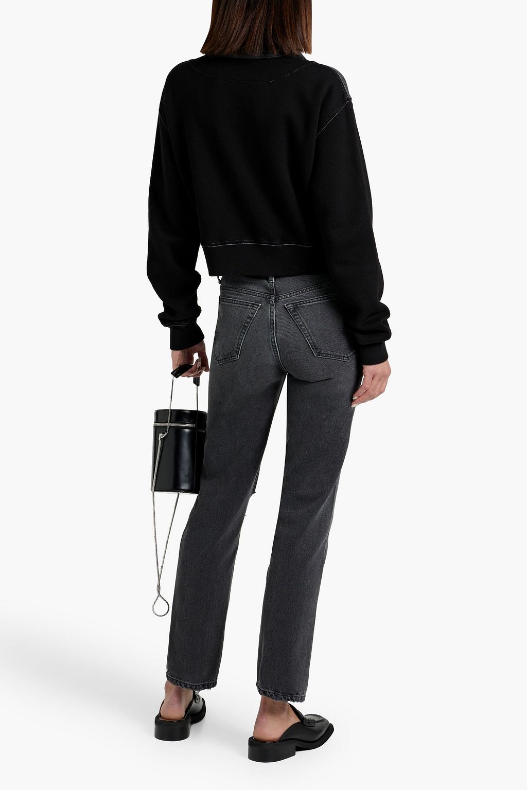 RE/DONE 70s Stove cropped distressed high-rise straight-leg jeans