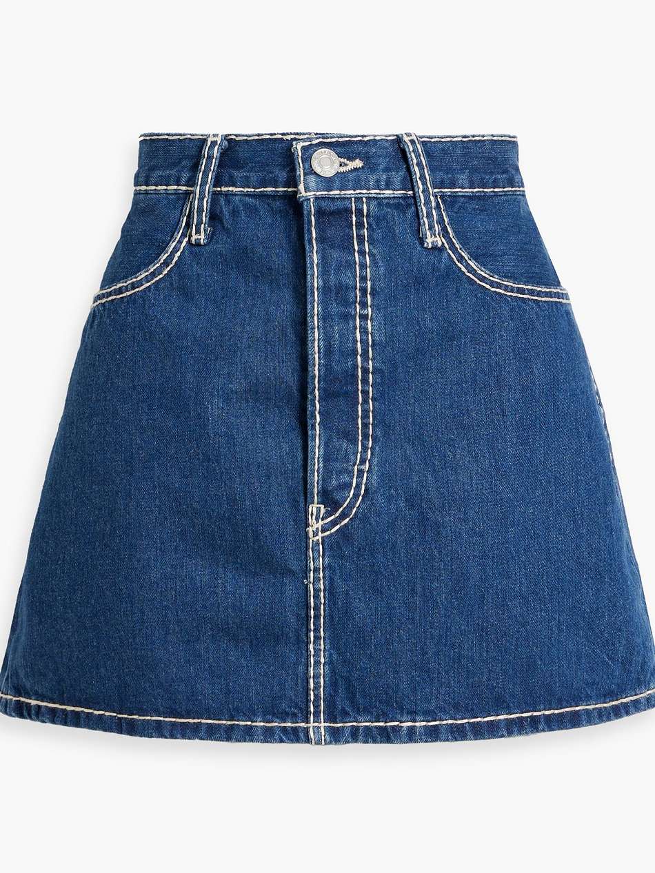 denim mini skirt