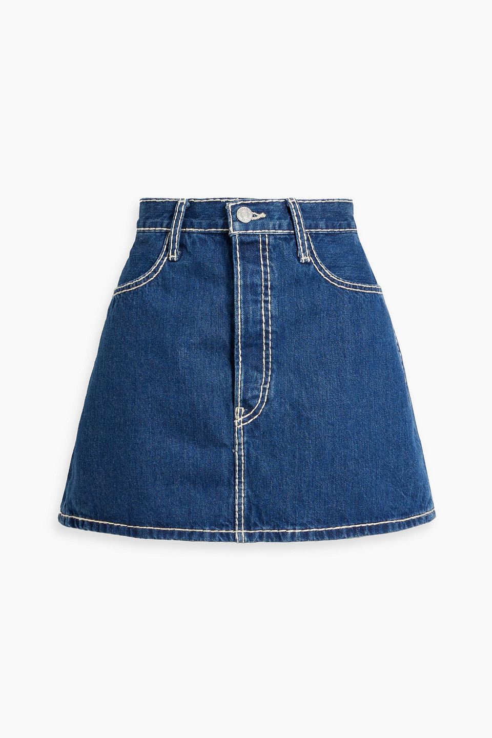 Re/done Denim Mini Skirt In Mid Denim