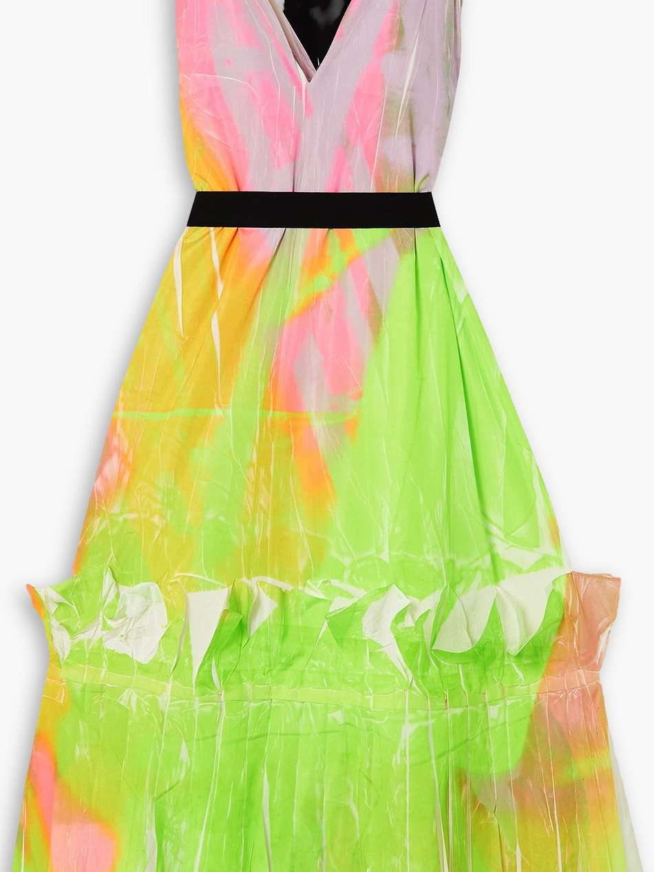 zelkova ruffled printed taffeta midi dress