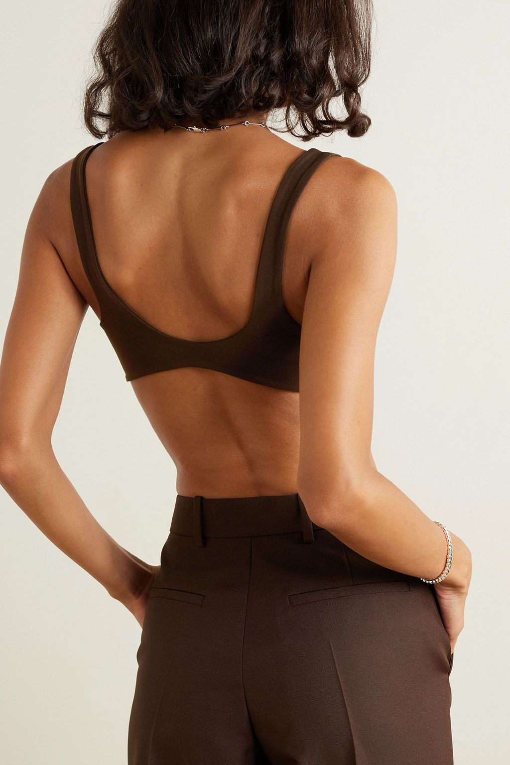 GRACE LING حمالة صدر Vertebrae من الجيرسي المطاط بتصميم مزركش