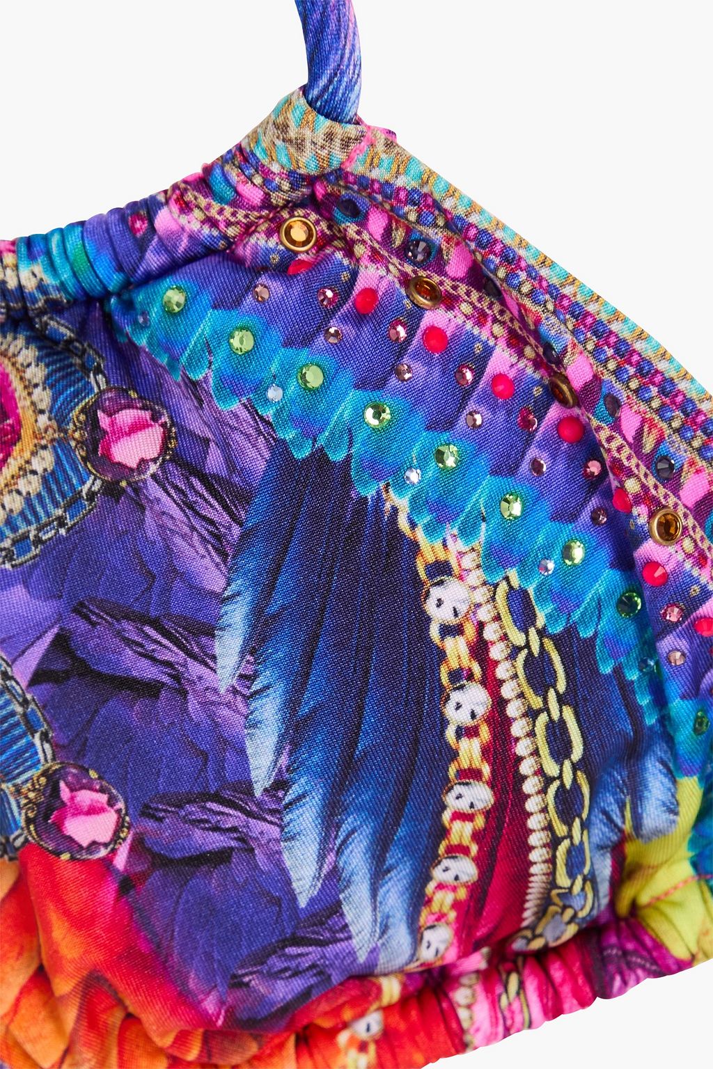 CAMILLA توب بيكيني مثلّث الشكل مزيّن بطبعات وبالكريستال