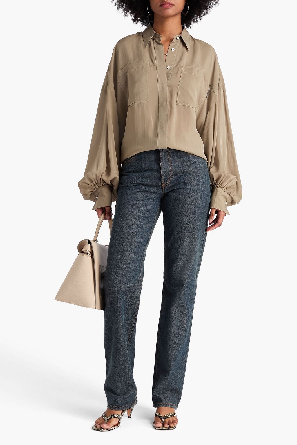 BRUNELLO CUCINELLI Bead-embellished voile shirt