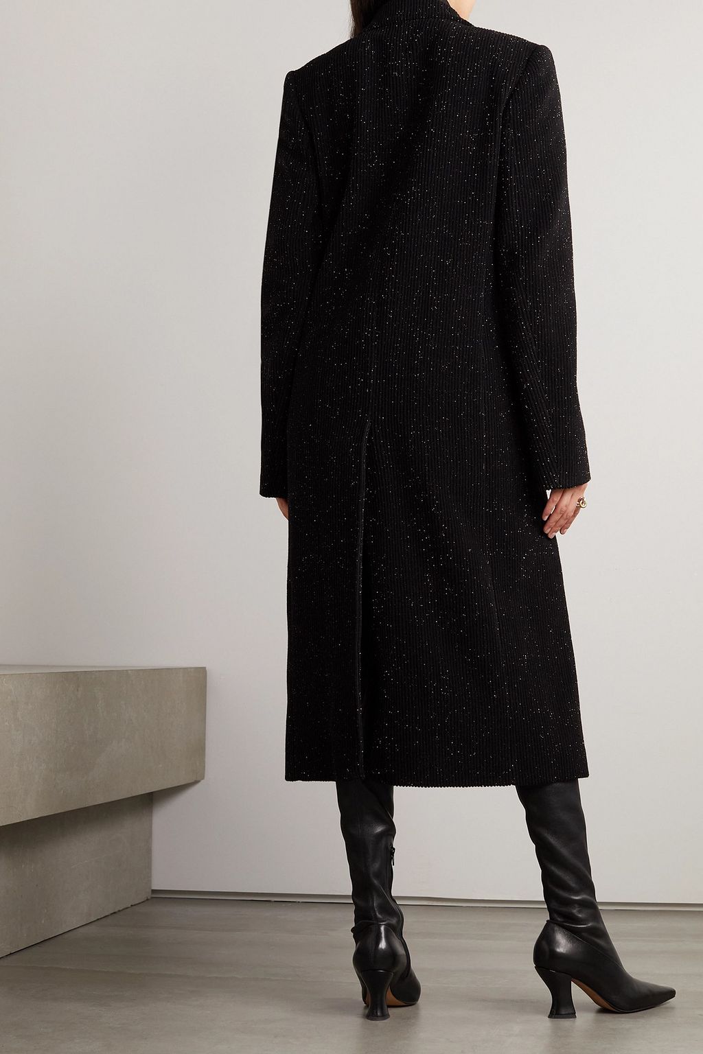 PETAR PETROV Metallic ribbed corduroy coat