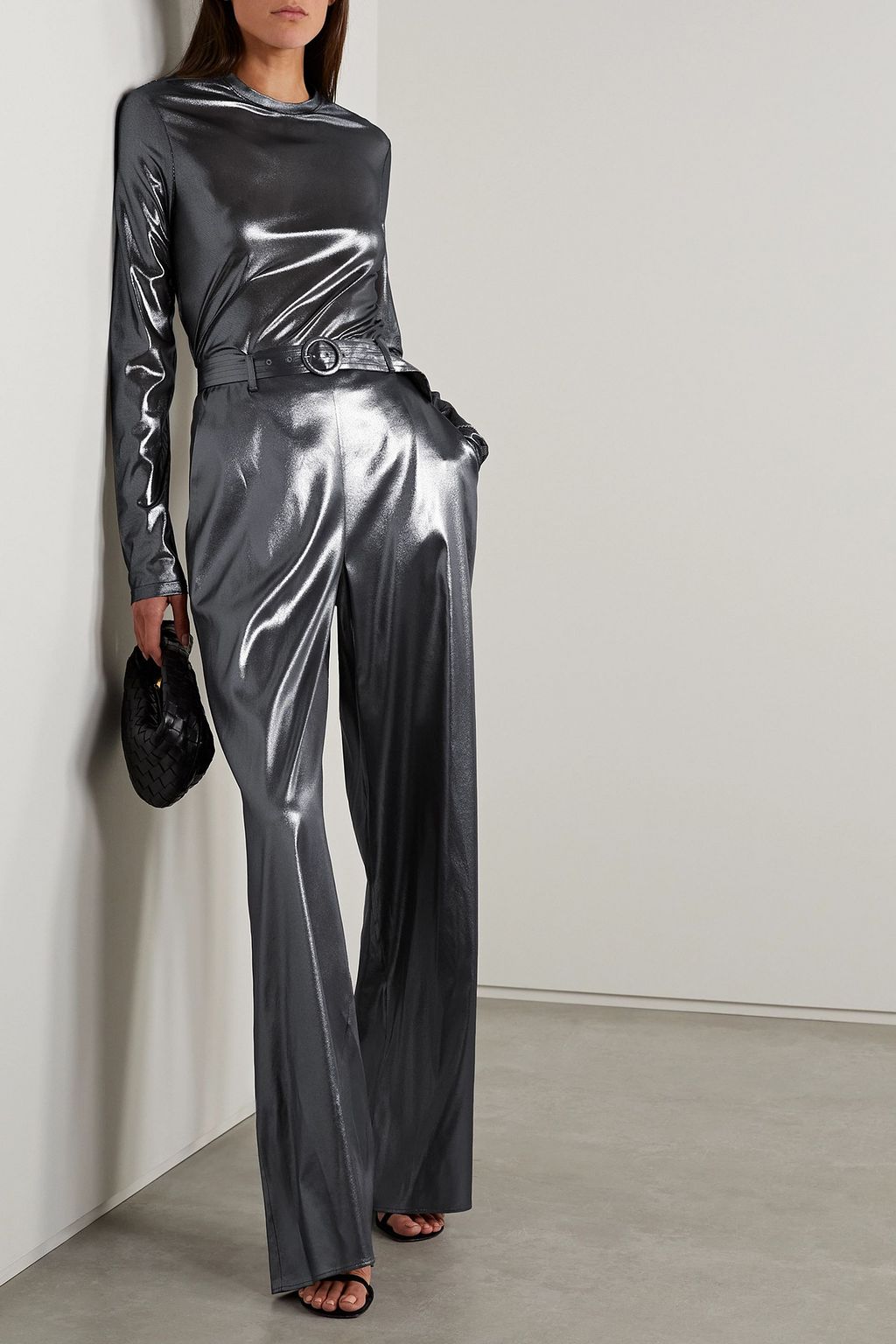 LAPOINTE Metallic stretch-mesh top