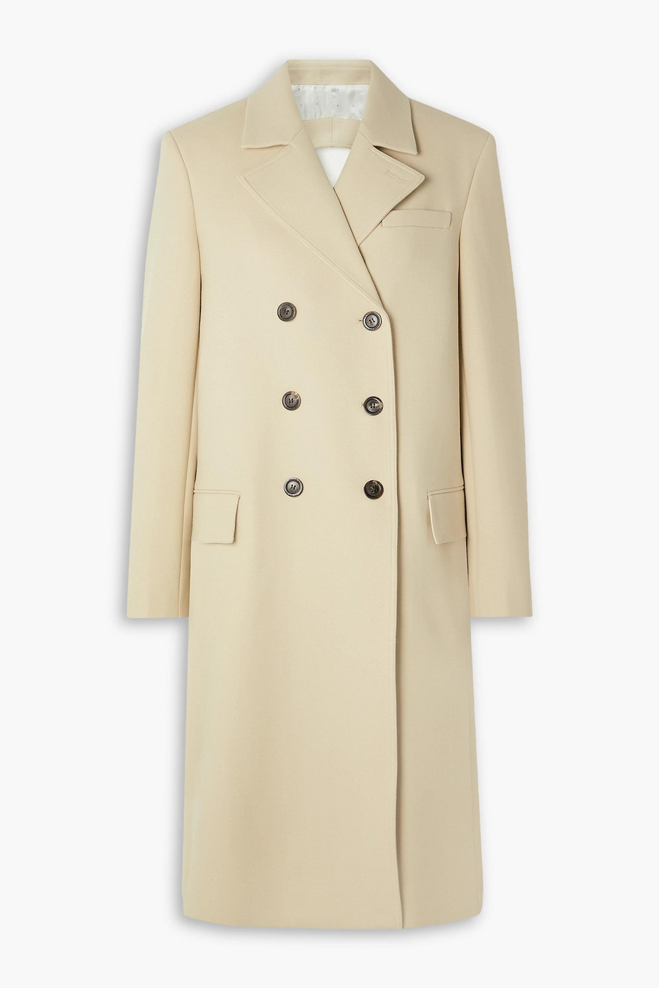Peter Do Cutout Double-breasted Wool-blend Coat In Beige