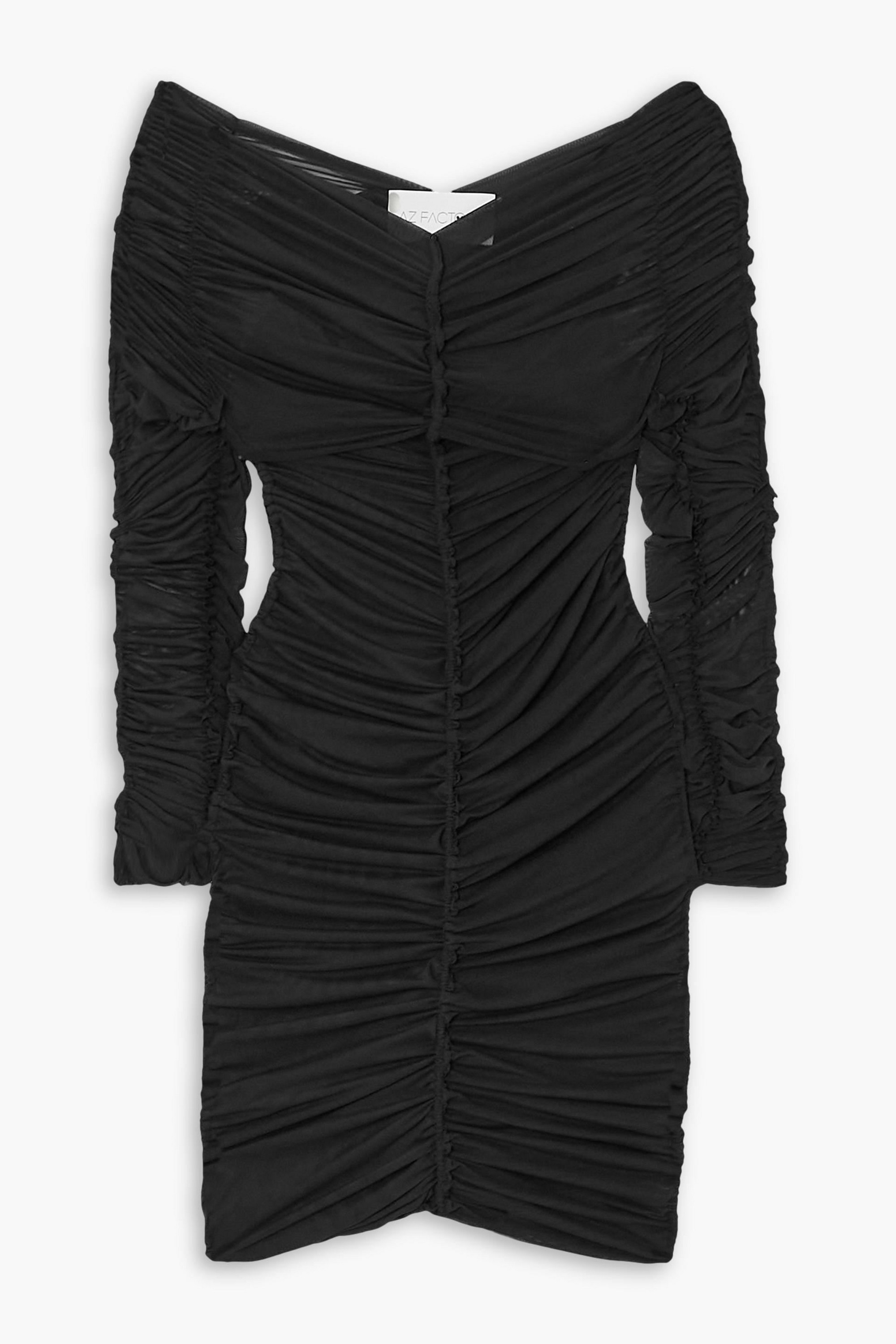 AZ Factory + Ester Manas ruched stretch-mesh mini dress