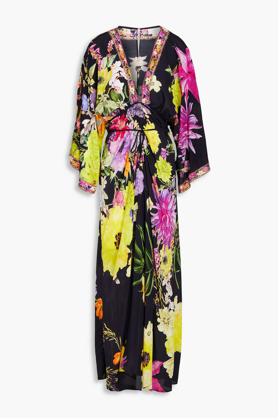 Camilla Crystal-embellished Floral-print Silk Crepe De Chine Maxi Dress In Multi