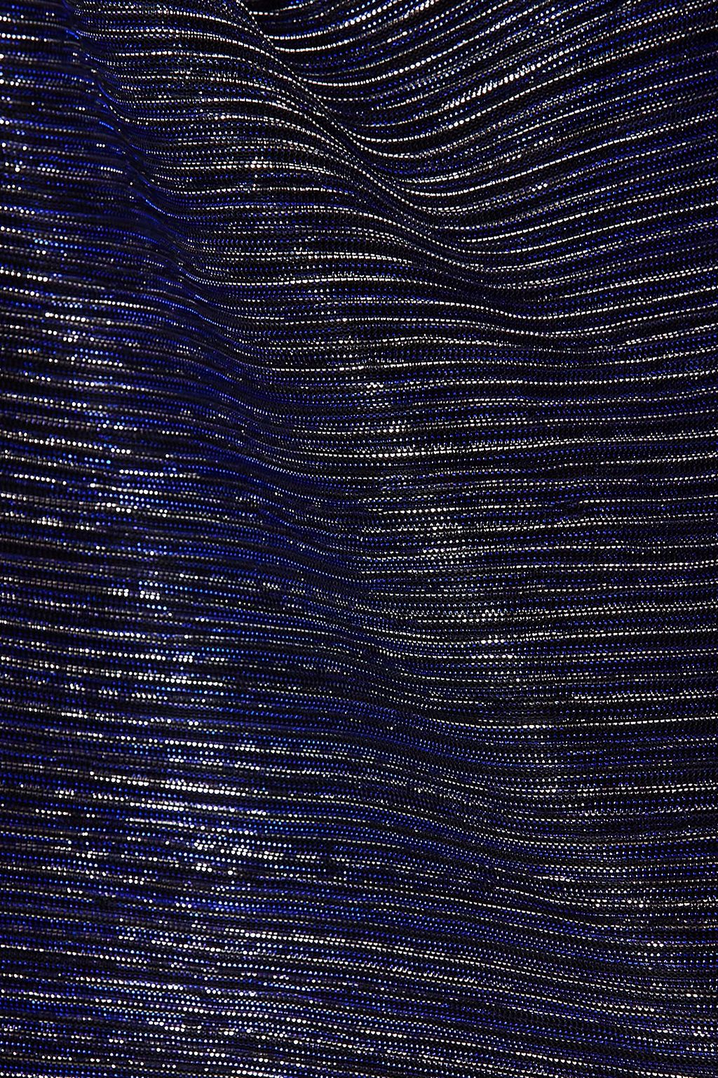 TALBOT RUNHOF فستان سهرة بتأثير الكاب من الفوال بلمعة معدنية