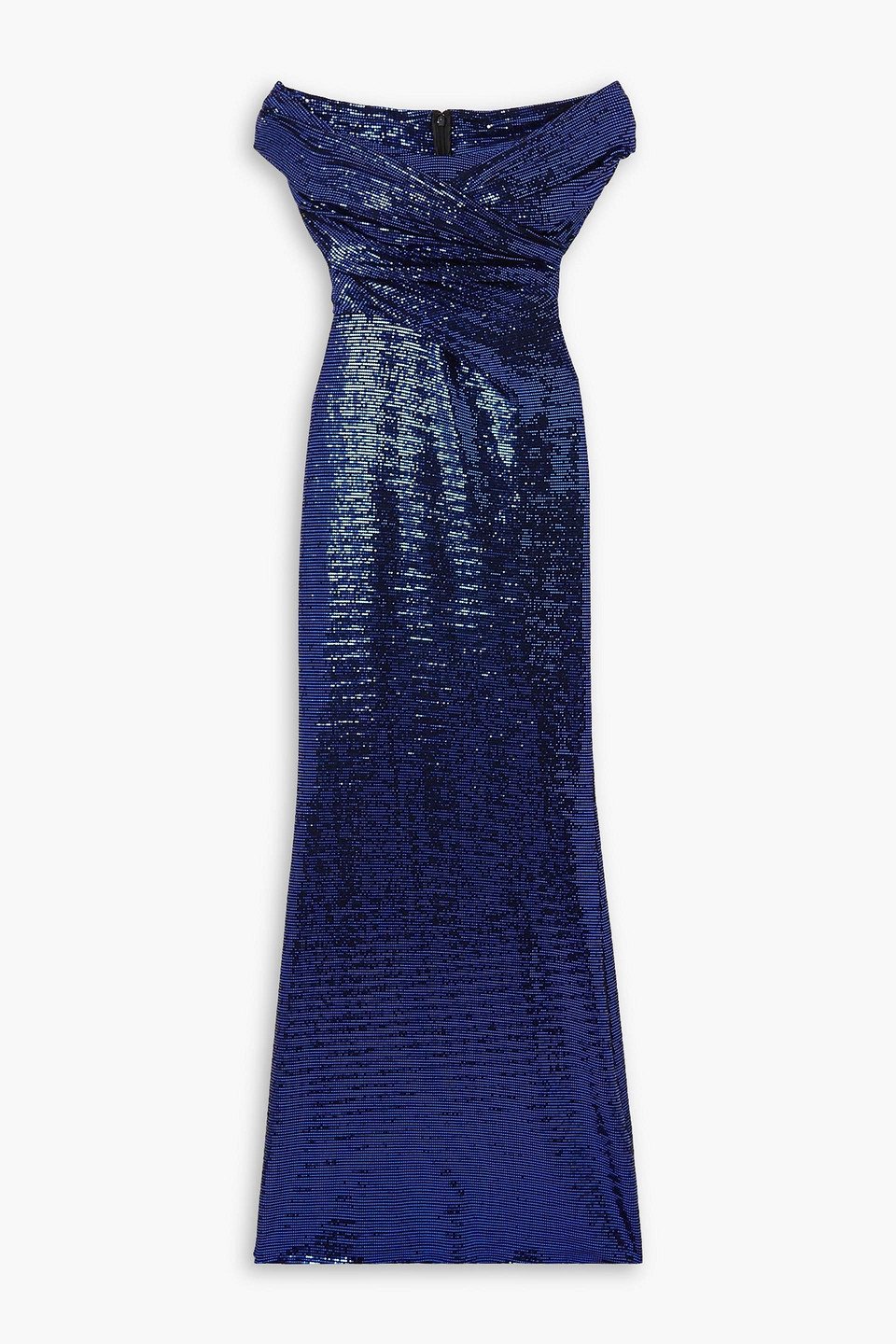 Talbot Runhof Off-the-shoulder Sequined Stretch-jersey Gown In Royal Blue