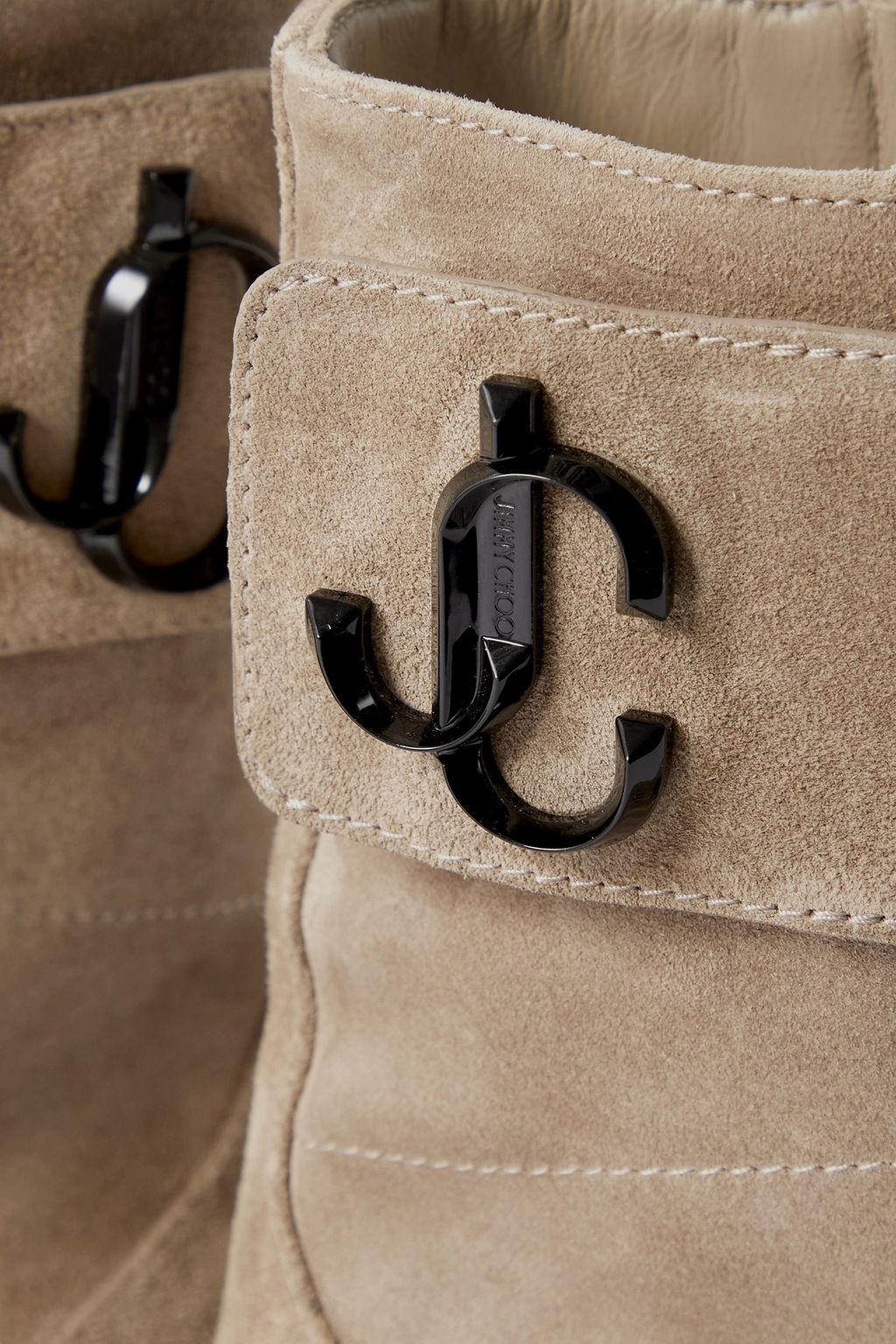 JIMMY CHOO Ceirus logo-embellished suede combat boots
