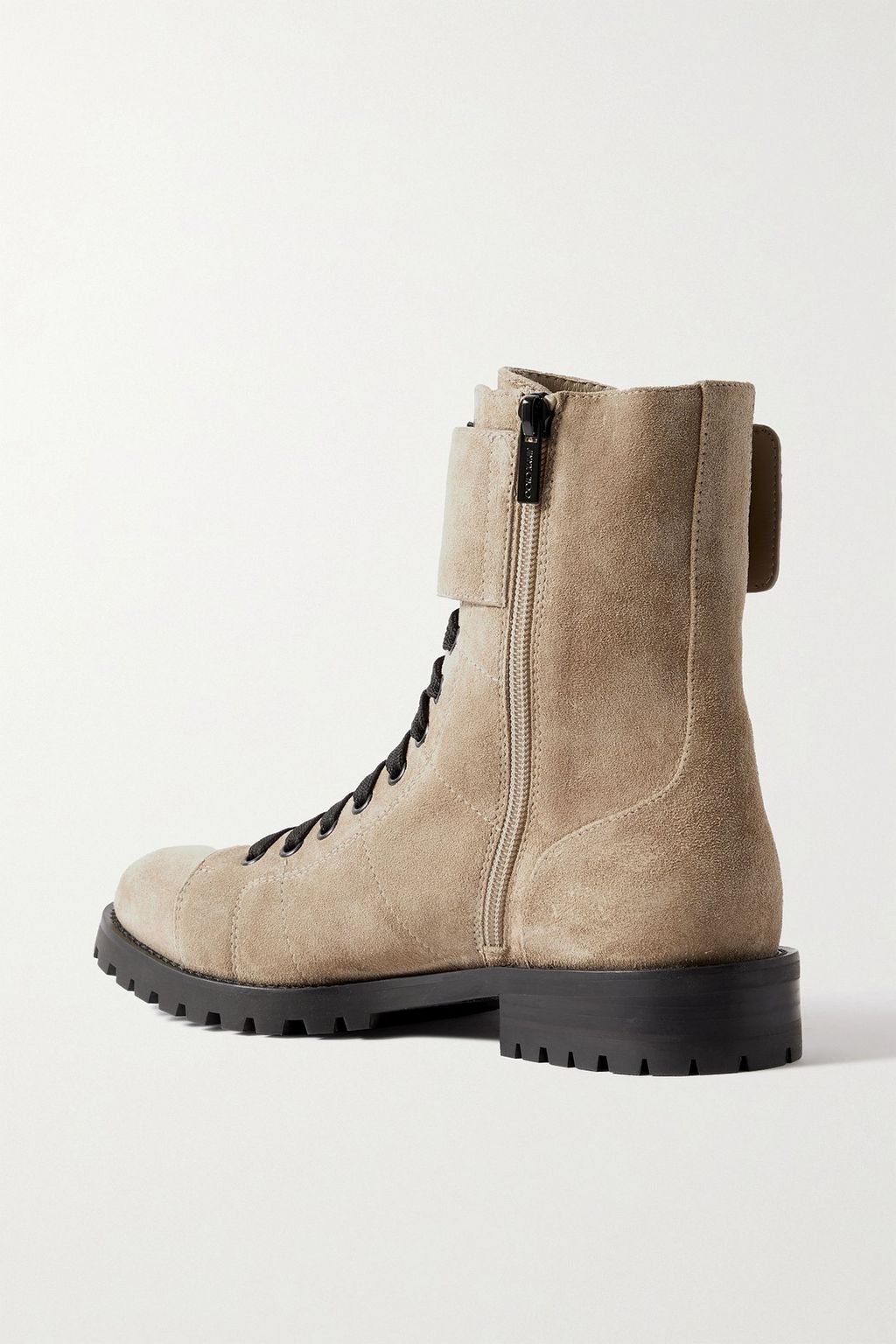 JIMMY CHOO Ceirus logo-embellished suede combat boots