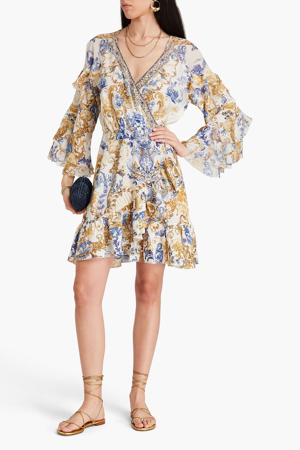 Chic Night Crepe Charming Wrap Mini Dress main image 0