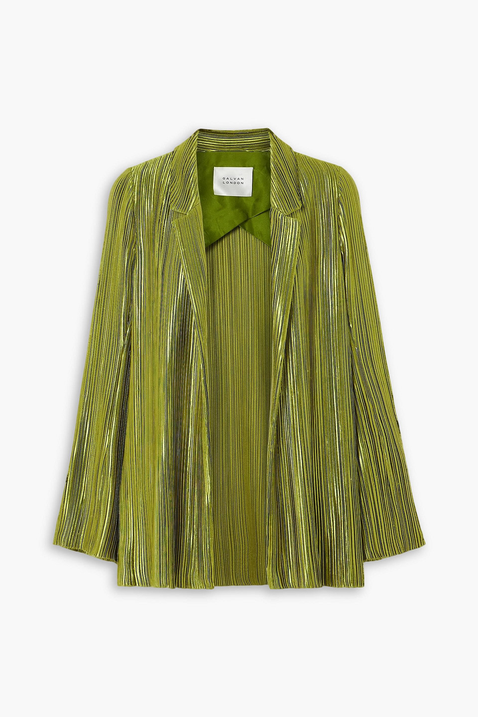 Galvan Nuage Pleated Blazer In Lime Green