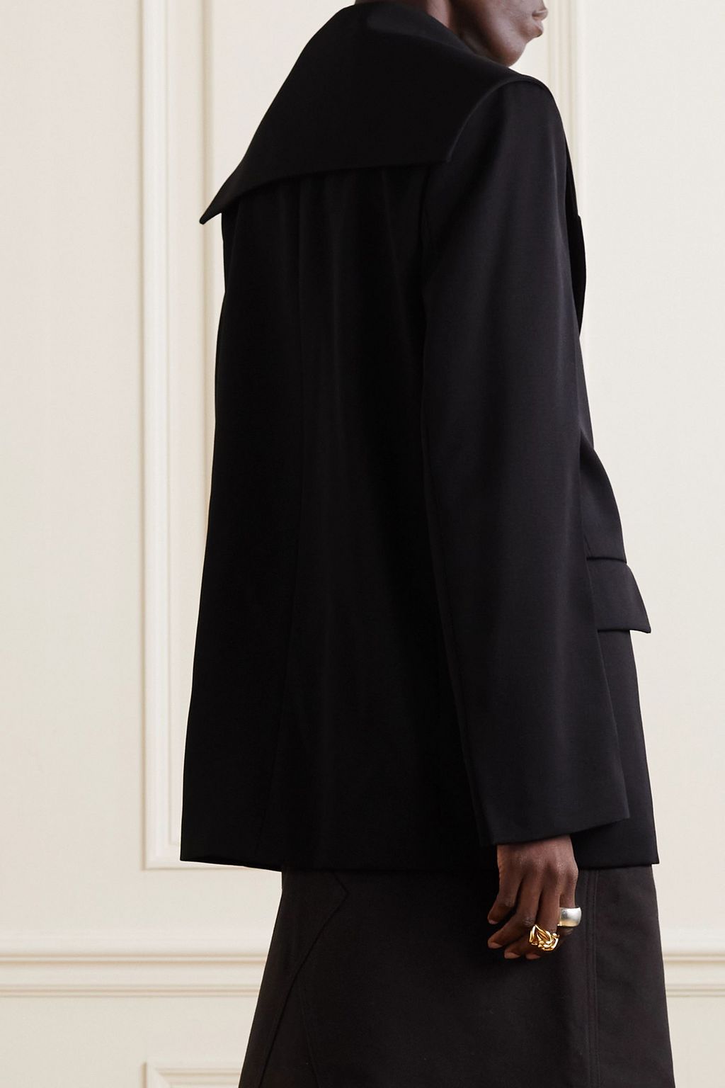 JIL SANDER Oversized embellished wool-grain de poudre blazer
