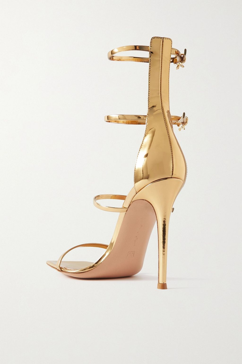 GIANVITO ROSSI 105 mirrored-leather sandals