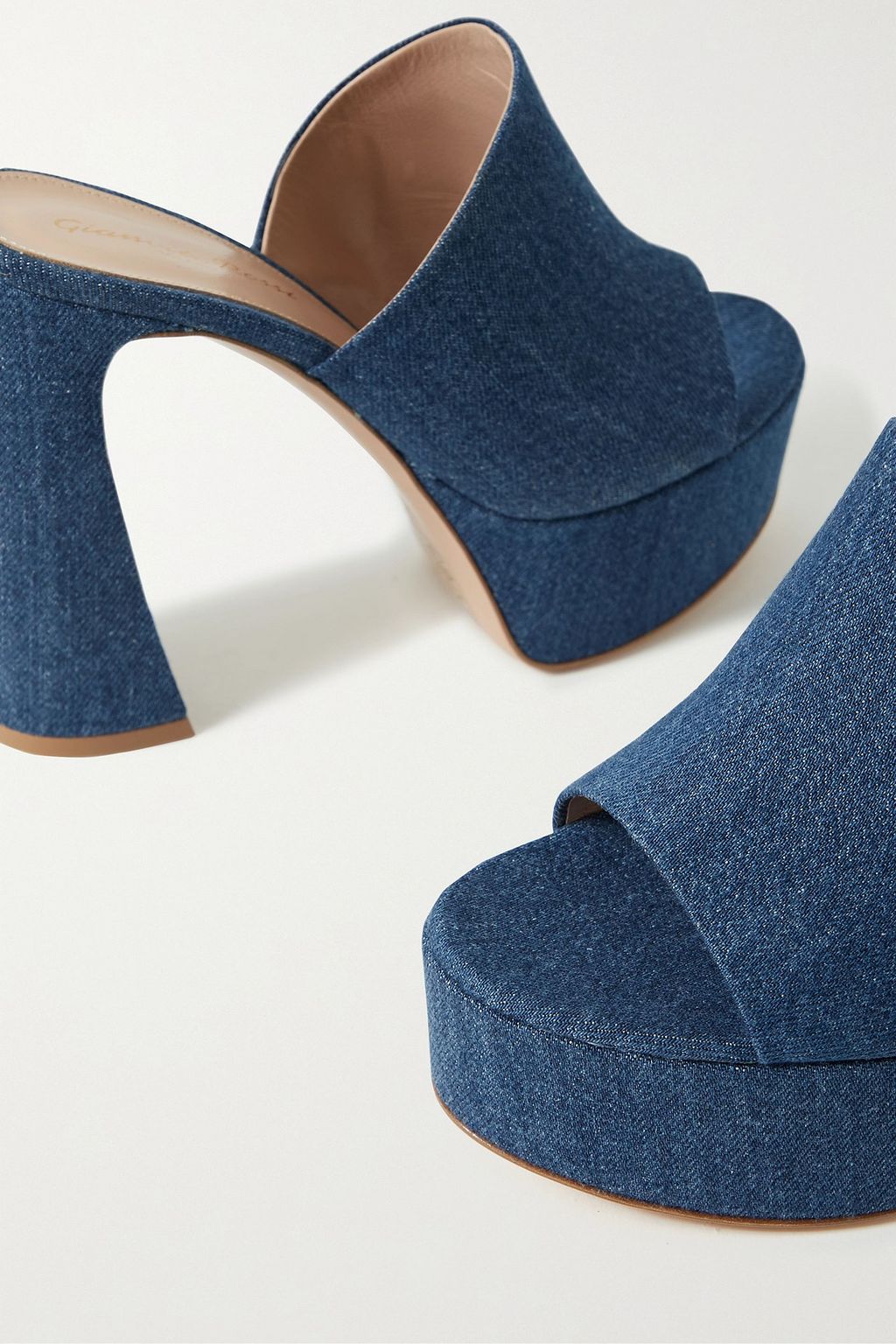 GIANVITO ROSSI Holly 70 denim platform mules