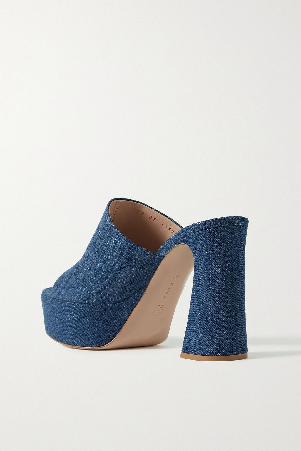 GIANVITO ROSSI Holly 70 denim platform mules