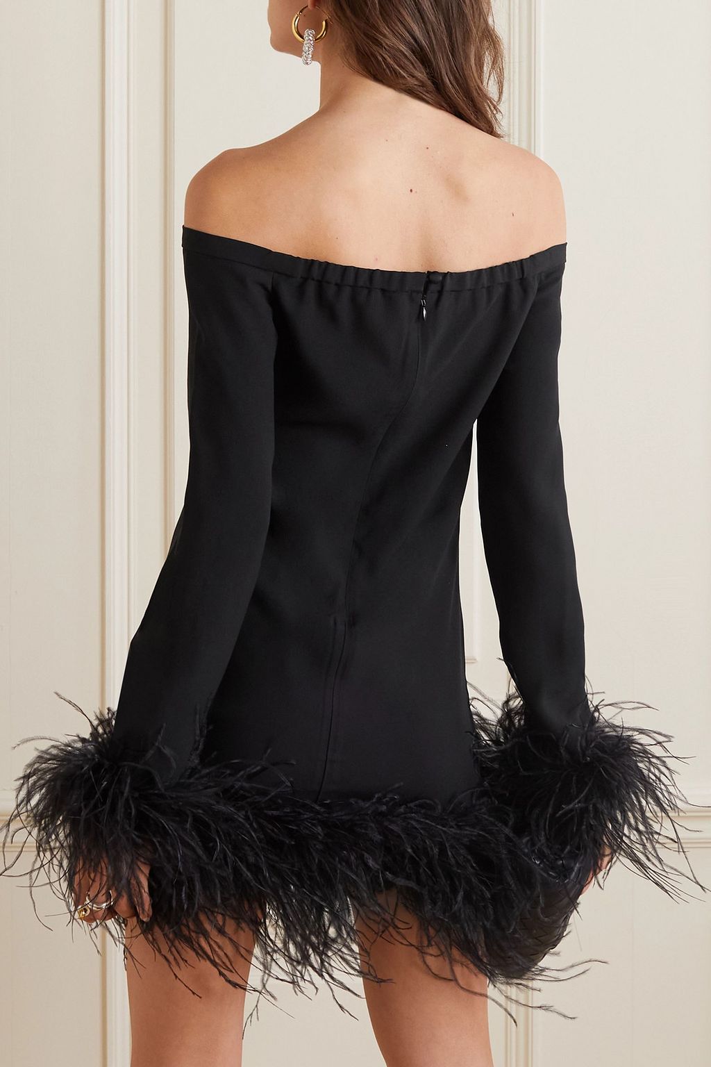 TALLER MARMO Kika Minikleid aus Crêpe mit Federn