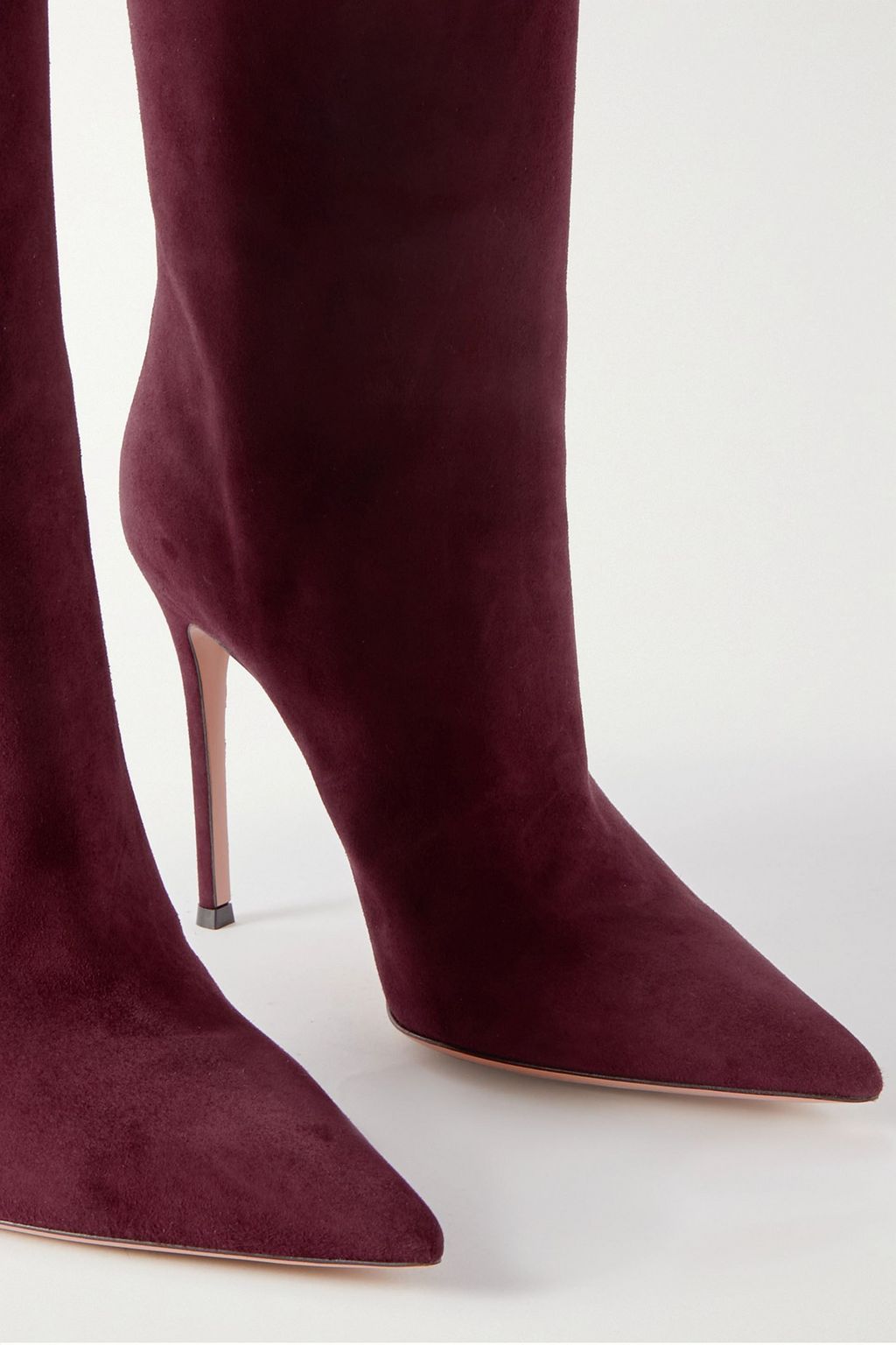 GIANVITO ROSSI بوت بطول الكاحل من جلد السويد مع كعب 105 مم