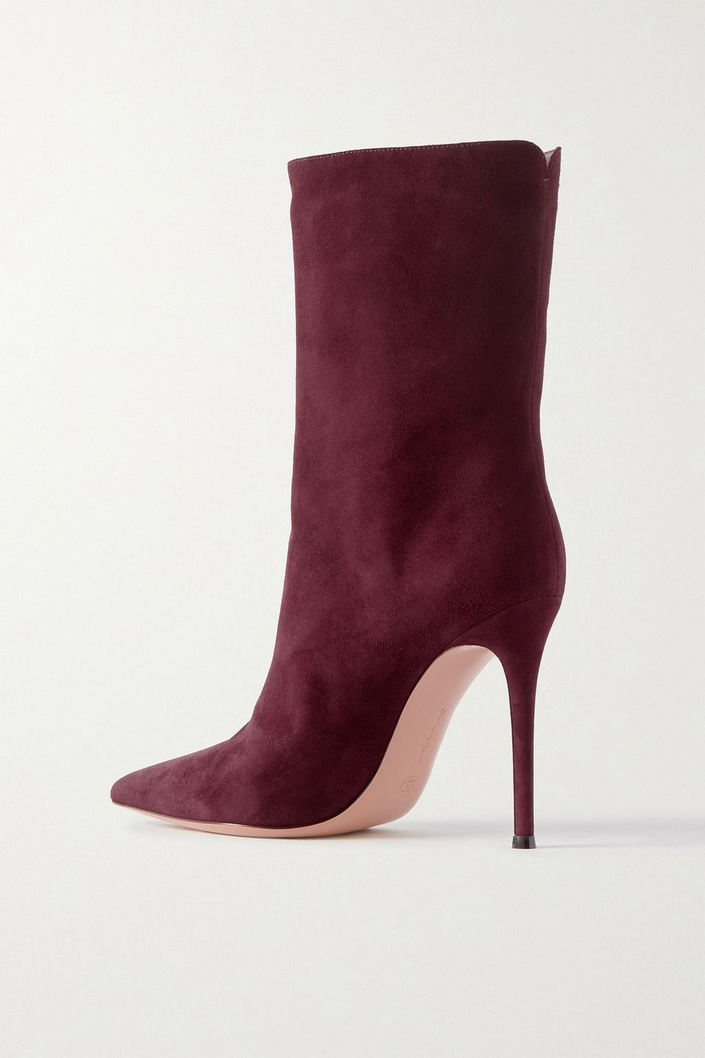 GIANVITO ROSSI بوت بطول الكاحل من جلد السويد مع كعب 105 مم